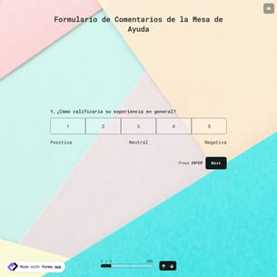 Plantilla de Formulario de Comentarios de la Mesa de Ayuda