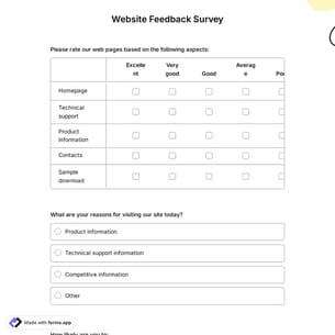 Website Feedback Survey Template