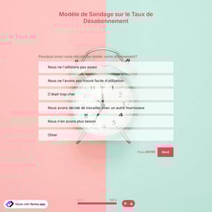 Modèle de Sondage sur le Taux de Désabonnement