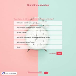 Churn Umfragevorlage