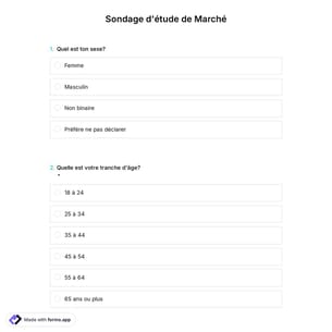 Modèle Sondage d'étude de Marché