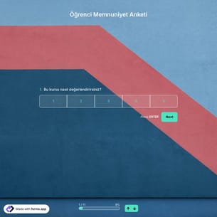 Öğrenci Memnuniyeti Anketi Şablonu