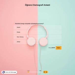 Öğrenci Demografi Anketi Şablonu