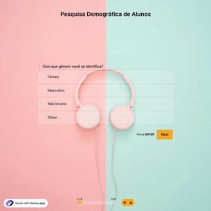 Modelo de Pesquisa sobre Dados Demográficos de Alunos
