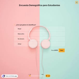 Plantilla de Encuesta Demográfica para Estudiantes