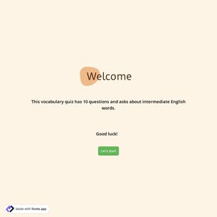 Vocabulary Quiz Template