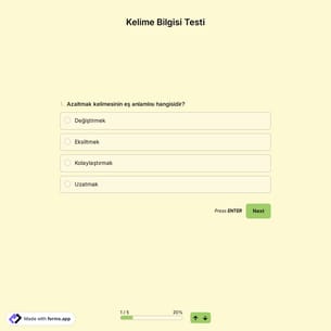 Kelime Testi Şablonu