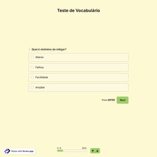 Modelo de Teste de Vocabulário
