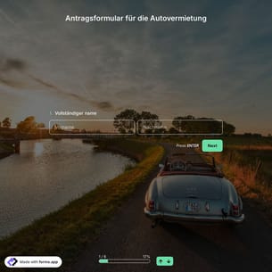 Antragsformular für Autovermietung