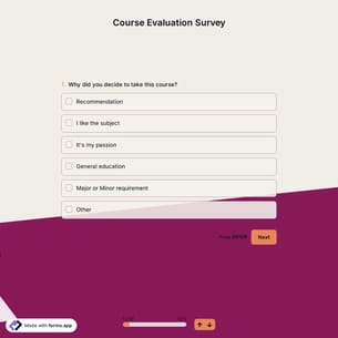 Course Evaluation Survey Template