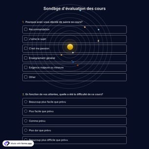 Modèle de Sondage D'évaluation de Cours