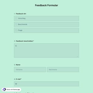 Feedback-Formularvorlage