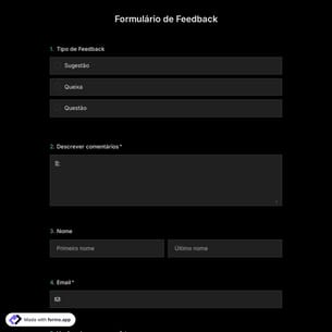 Modelo de Formulário de Feedback