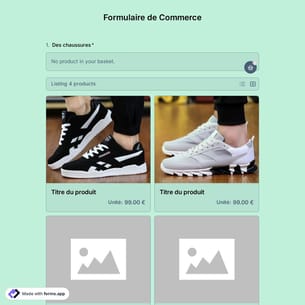 Modèle de Formulaire de Commerce électronique