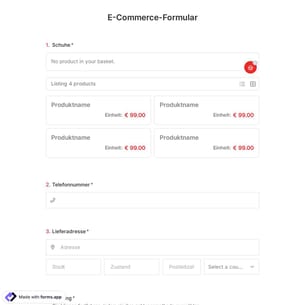 E-Commerce-Formularvorlage
