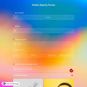 Instagram Sipariş Formu Şablonu