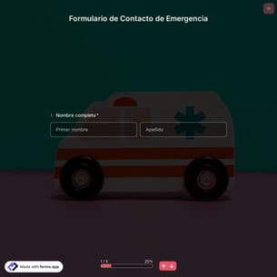 Plantilla de Formulario de Contacto de Emergencia