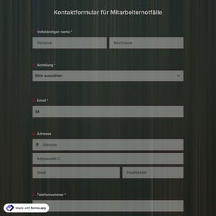 Vorlage für das Notfall-Kontaktformular für Mitarbeiter