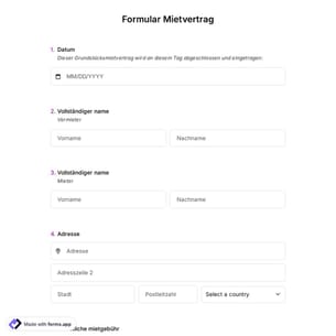 Formular Mietvertrag