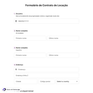 Formulário de Contrato de Locação