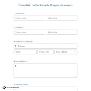Formulário de Contrato de Compra de Imóveis