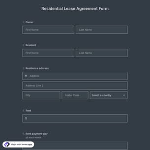 Residential Lease Agreement Form Template