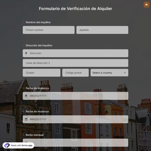 Plantilla de Formulario de Verificación de Alquiler