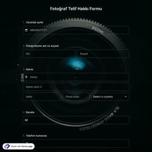 Fotoğraf Telif Hakkı Formu Şablonu