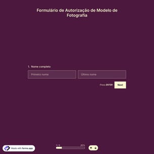 Formulário de Autorização de Modelo de Fotografia