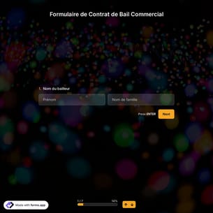 Formulaire de Contrat de Bail Commercial