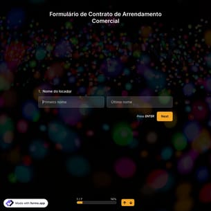 Formulário de Contrato de Arrendamento Comercial