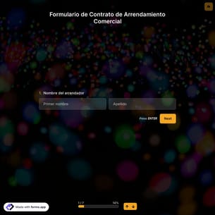 Plantilla de Formulario de Contrato de Arrendamiento Comercial
