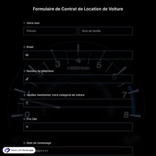 Formulaire de Contrat de Location de Voiture