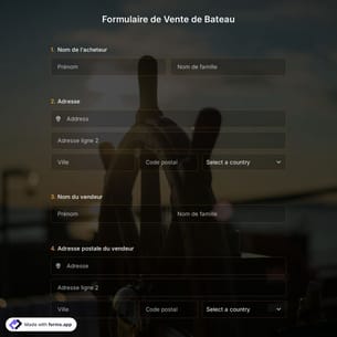 Formulaire de Vente de Bateau