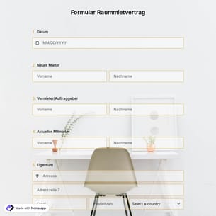 Formular Raummietvertrag