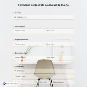Formulário de Contrato de Aluguel de Quarto