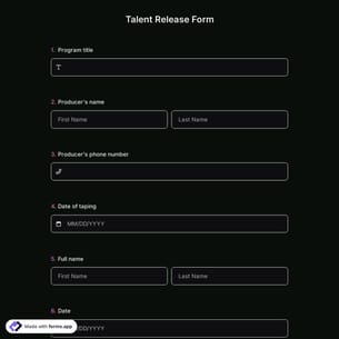 Talent Release Form Template
