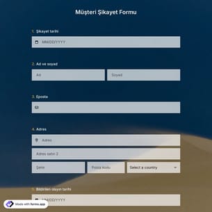 Müşteri Şikayet Formu Şablonu