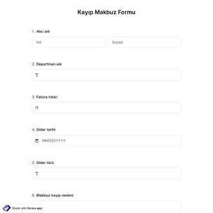 Kayıp Makbuz Formu Şablonu