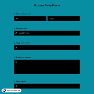 Postane Talep Formu Şablonu