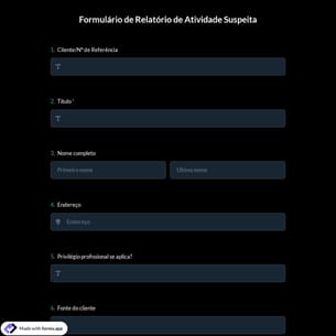 Formulário de Relatório de Atividade Suspeita
