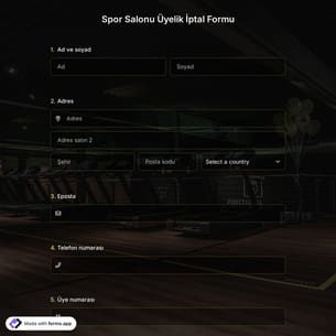 Spor Salonu Üyeliği İptal Formu Şablonu