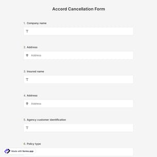Accord Cancellation Form Template