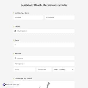 Beachbody Coach-Stornierungsformular
