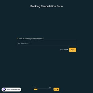 Booking Cancellation Form Template