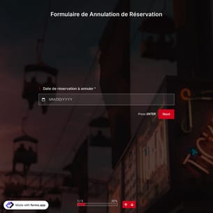 Formulaire de Annulation de Réservation