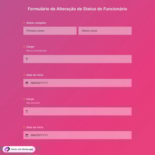 Formulário de Alteração de Status do Funcionário