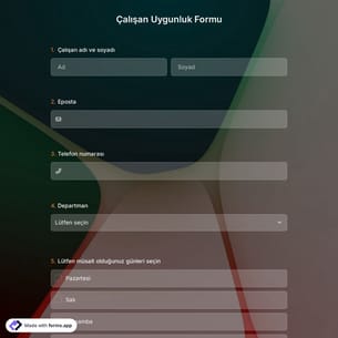Çalışan Uygunluk Formu Şablonu