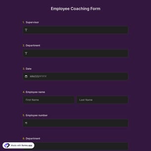 Employee Coaching Form Template