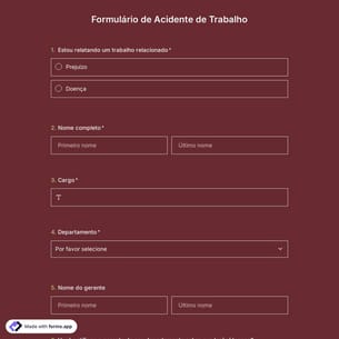 Formulário de Acidente de Trabalho